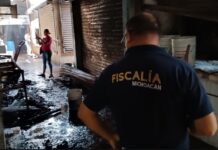 Realiza FGE actuaciones por incendio en el mercado municipal de Apatzingán