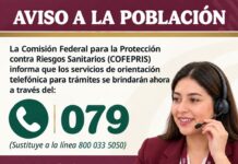 Cofepris habilita línea 079 para orientación sobre trámites y servicios sanitarios